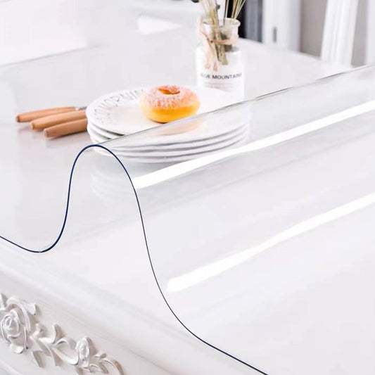 SucceBuy Transparent PVC Tablecloth Waterproof Desk Protector for Dining Tables