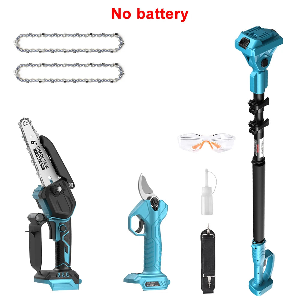 TaskStar Electric Pole Pruner And Mini Chainsaw Combo