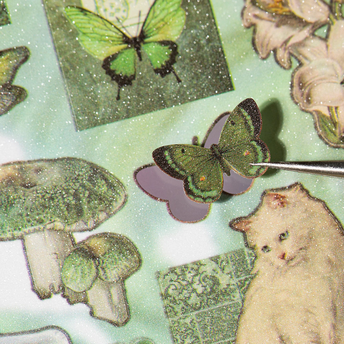 Retro Mirror Decorative Sticker Book For Artistic Scrapbooking
