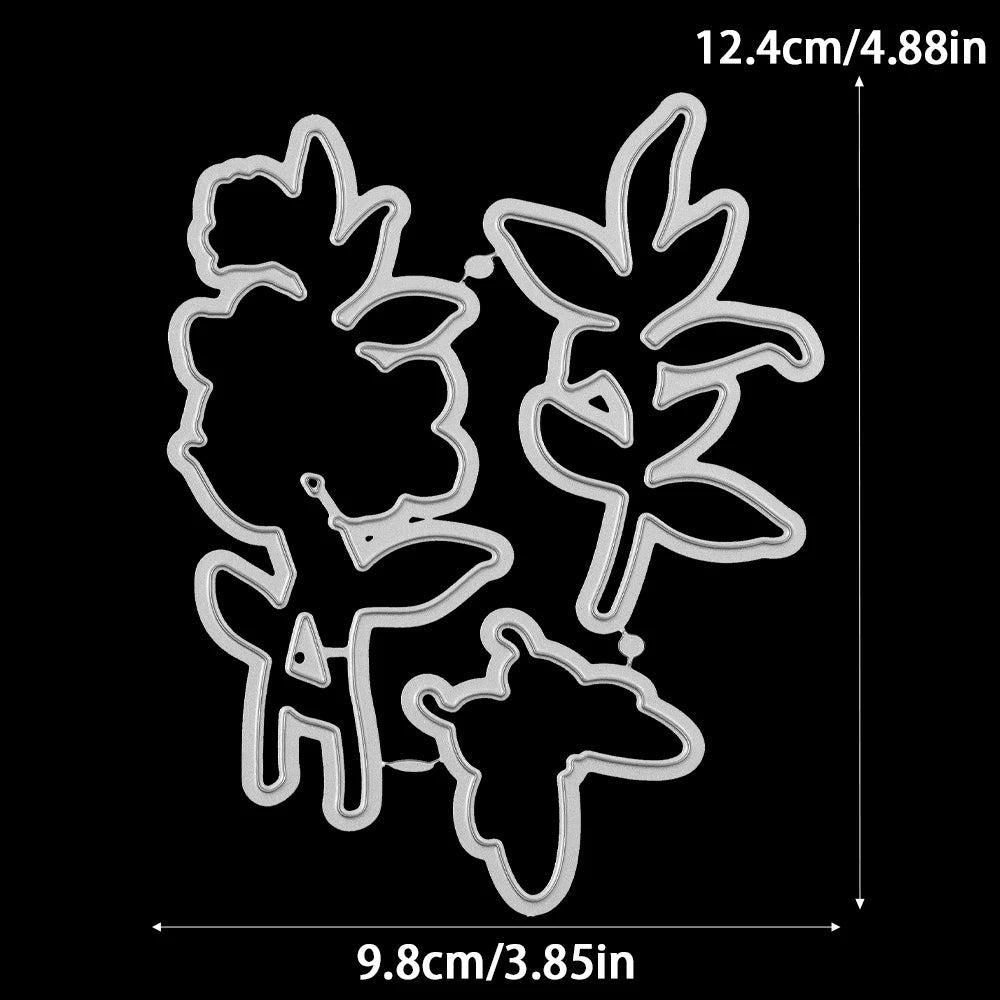 Spring Flower Cutting Dies And Clear Stamp Set For Scrapbooking