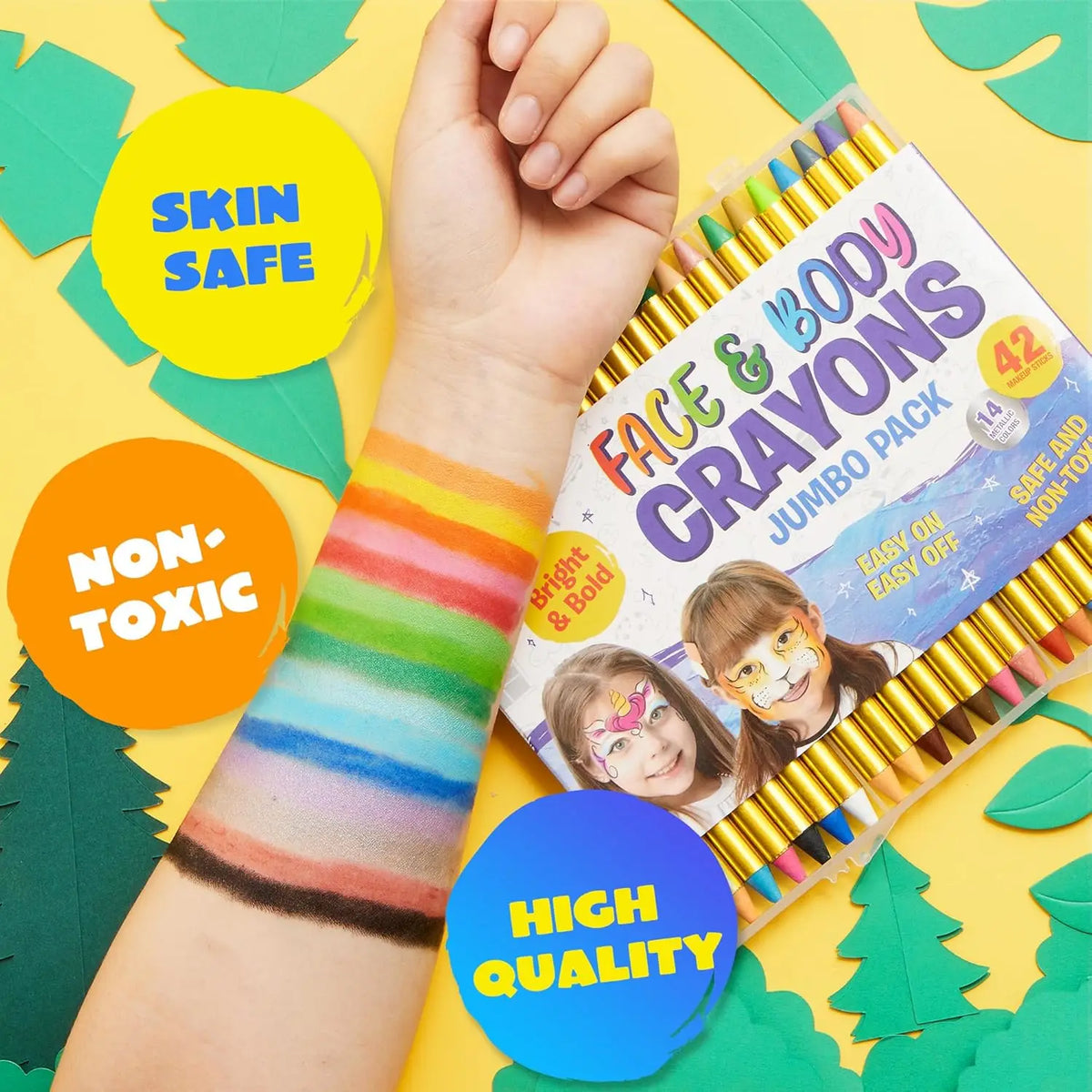 Joyfy Face Paint Crayons Safe Face Painting Kit For Festivals