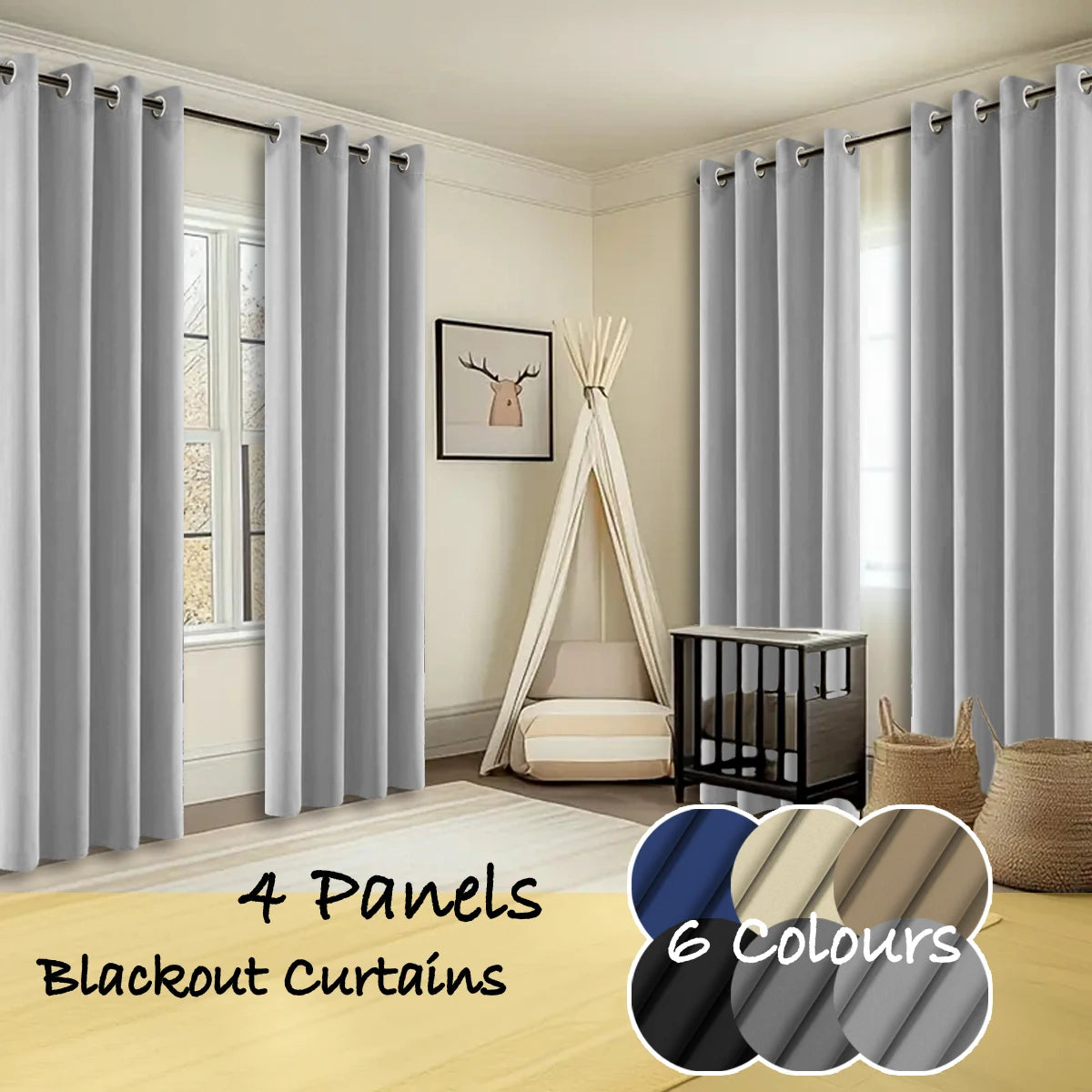 Premium Thermal Insulated Blackout Curtains Polyester Noise Reduction Drapes