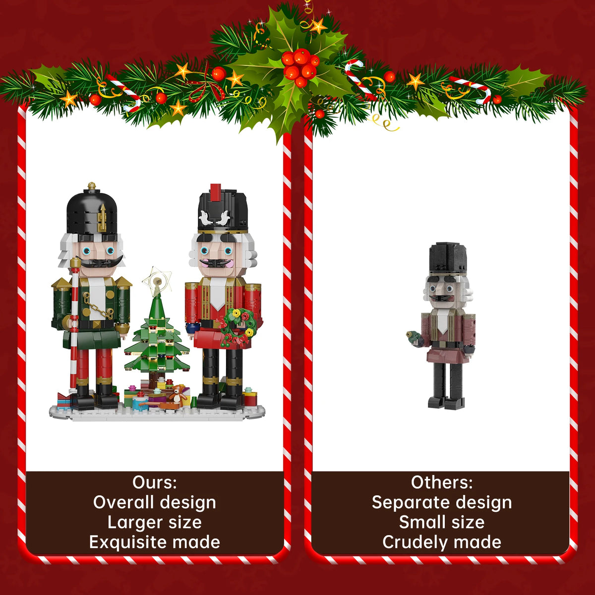 BuildMoc Christmas Nutcracker Glowing Building Block Desktop Ornament