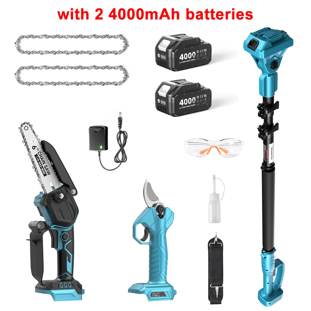TaskStar Electric Pole Pruner And Mini Chainsaw Combo