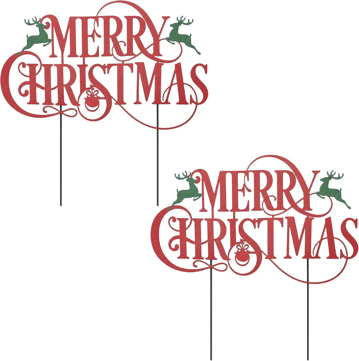 Merry Christmas Reindeer Yard Signs With Stakes For Outdoor Decor