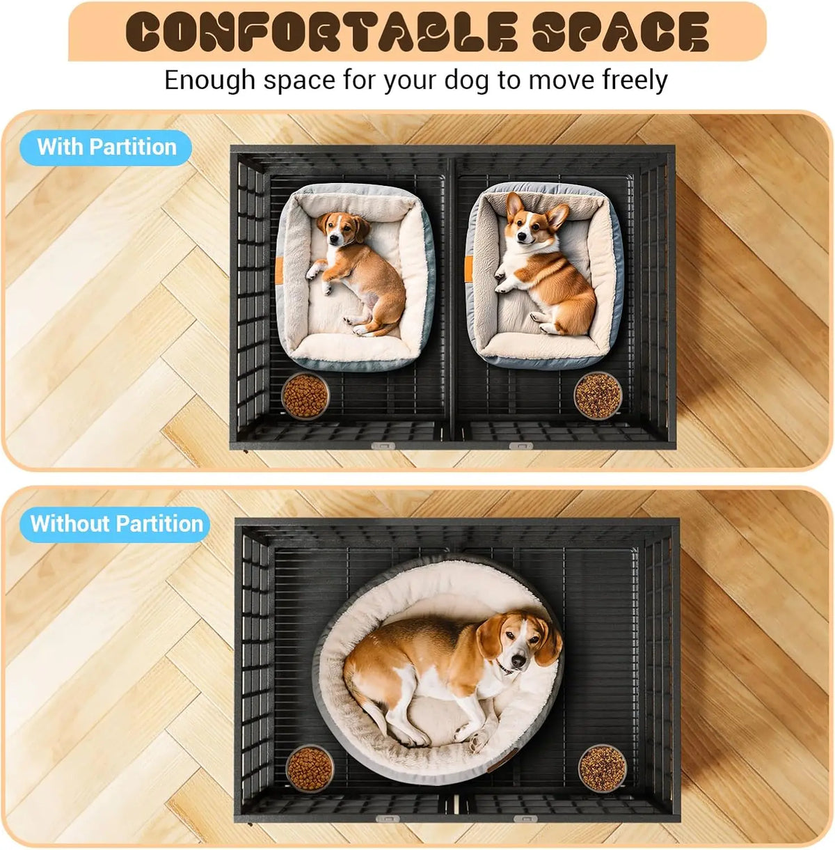 Anixol Heavy Duty Metal Dog Crate With Secure Double Doors