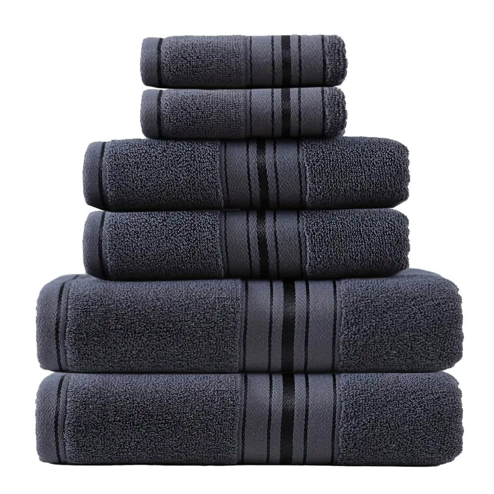 Premium 6 Piece Cotton Bath Towel Set For Daily Use