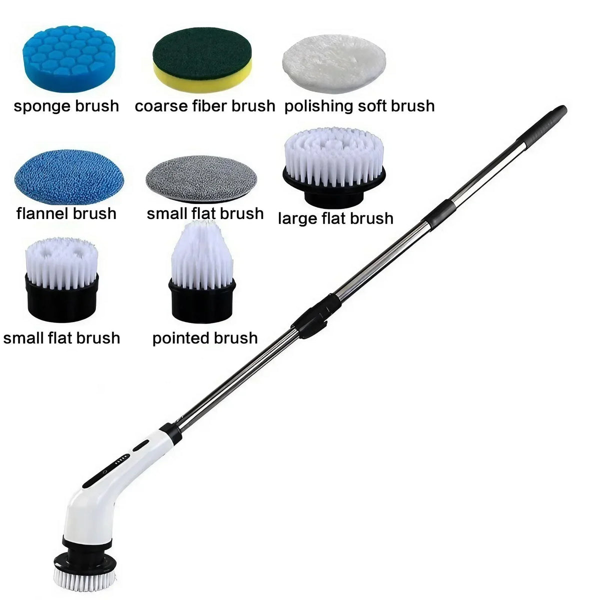 Rechargeable Cordless Spin Scrubber With Extendable Handle
