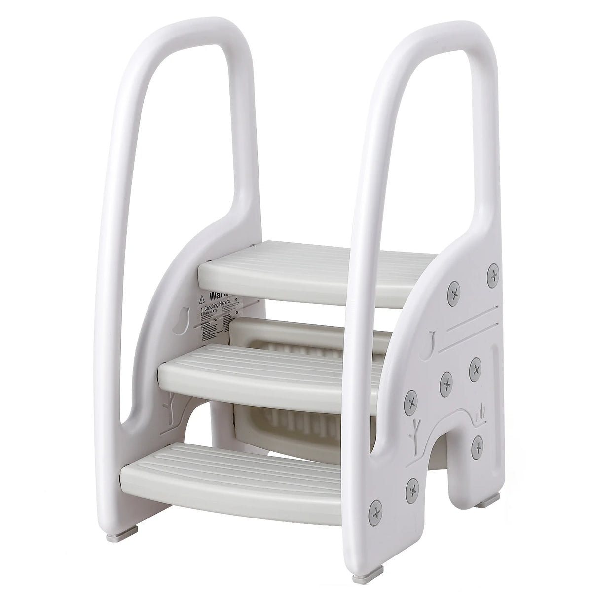 Plastic Kids Step Stool With Side Handles For Bathroom Kitchen