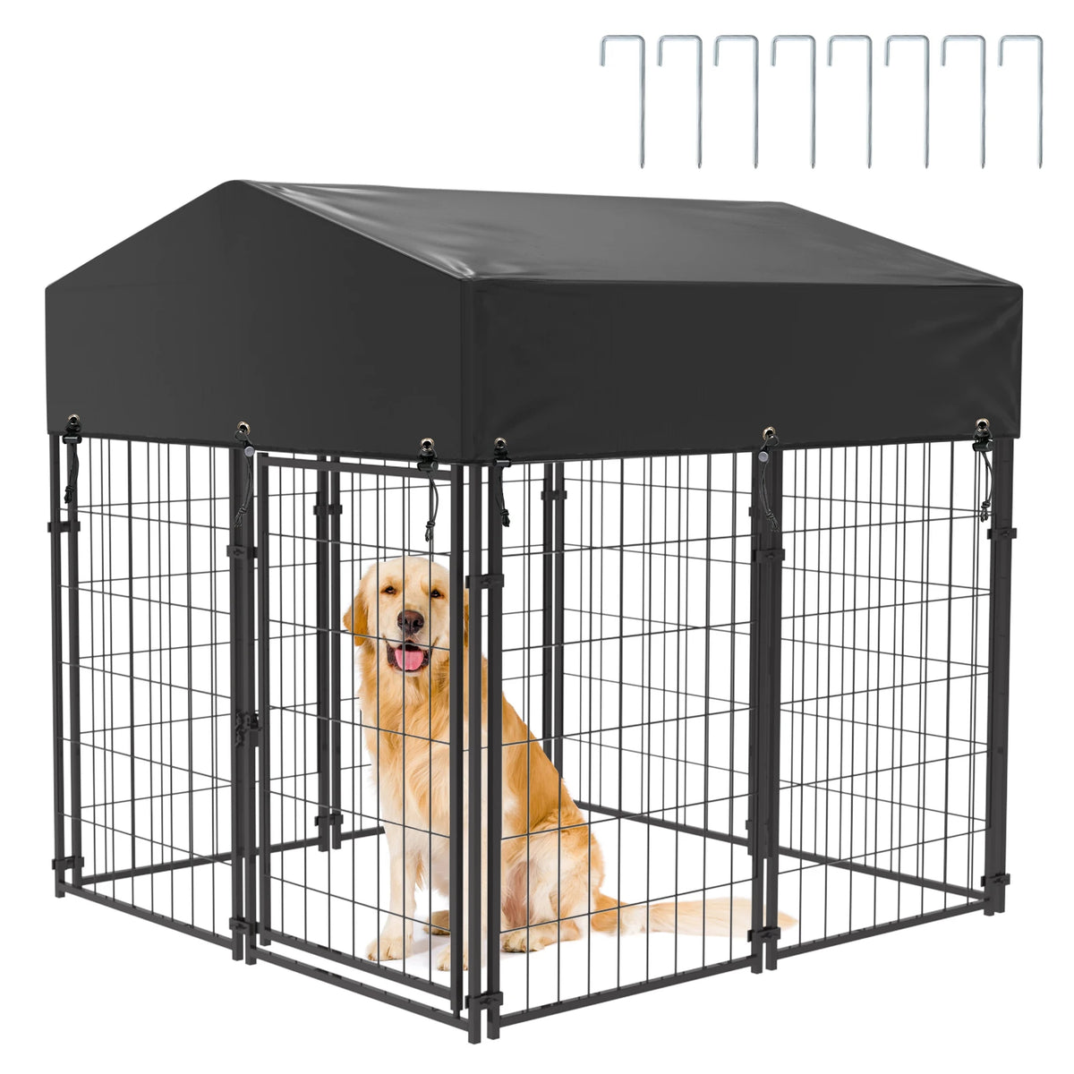 Bingopaw Outdoor Dog Kennel With Waterproof Canopy Cover