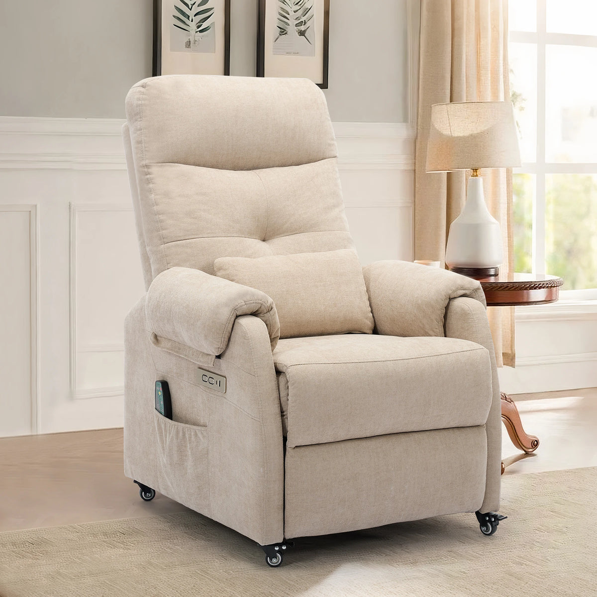 KORSER Power Recliner Chair With USB Ports And Wheels