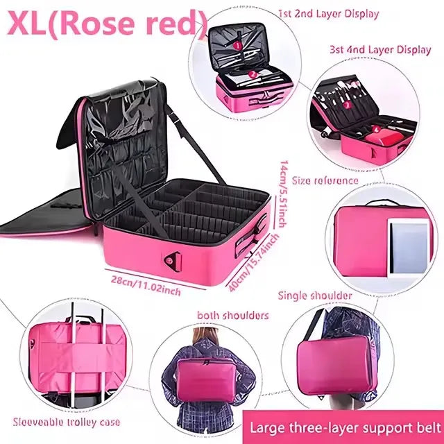Waterproof Oxford Travel Makeup Bag With Ample Cosmetic Storage