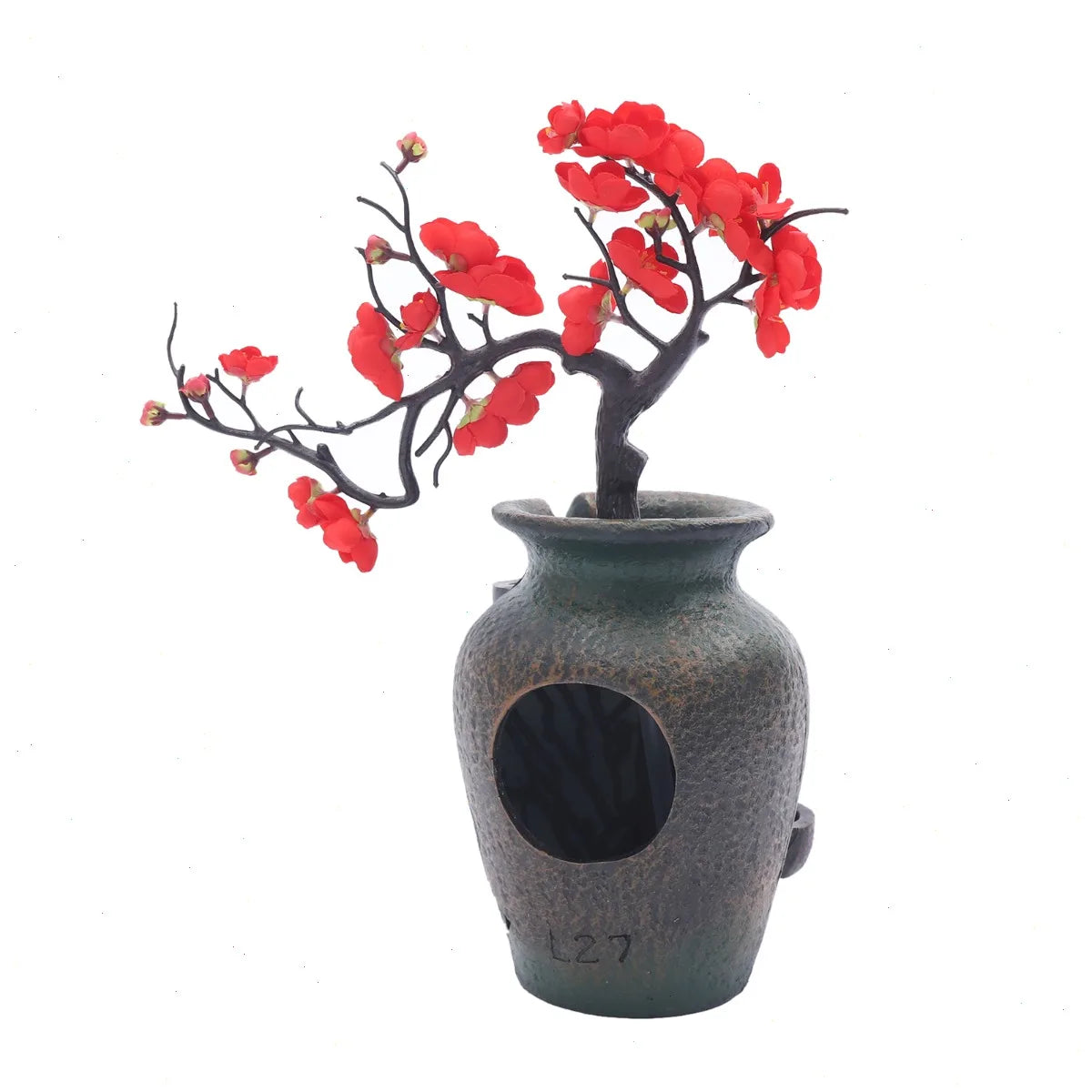 Bymaocar Tabletop Fountain With Artificial Flowers And Silent Pump