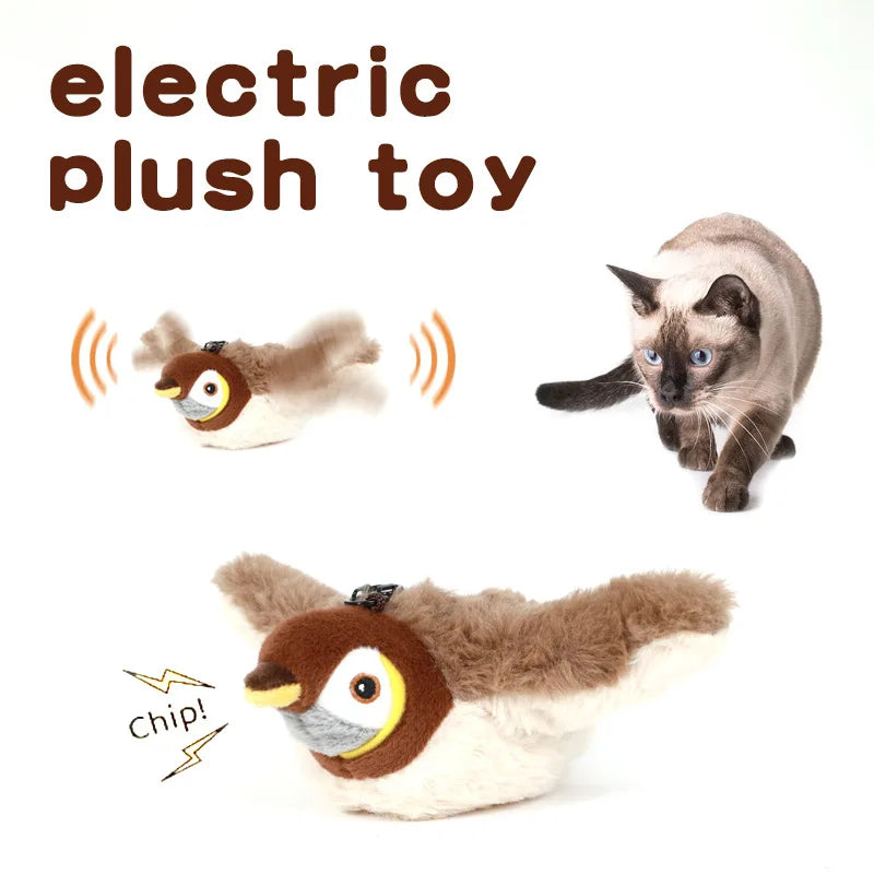 Interactive Rechargeable Chirping Flapping Plush Bird Toy