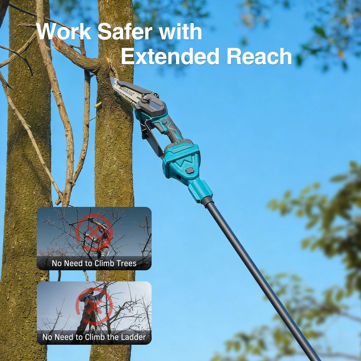 TaskStar Electric Pole Pruner And Mini Chainsaw Combo