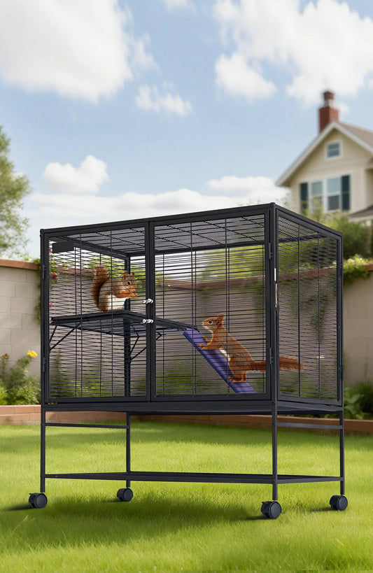 HiMISS Multi Level Small Animal Cage With Removable Ramp