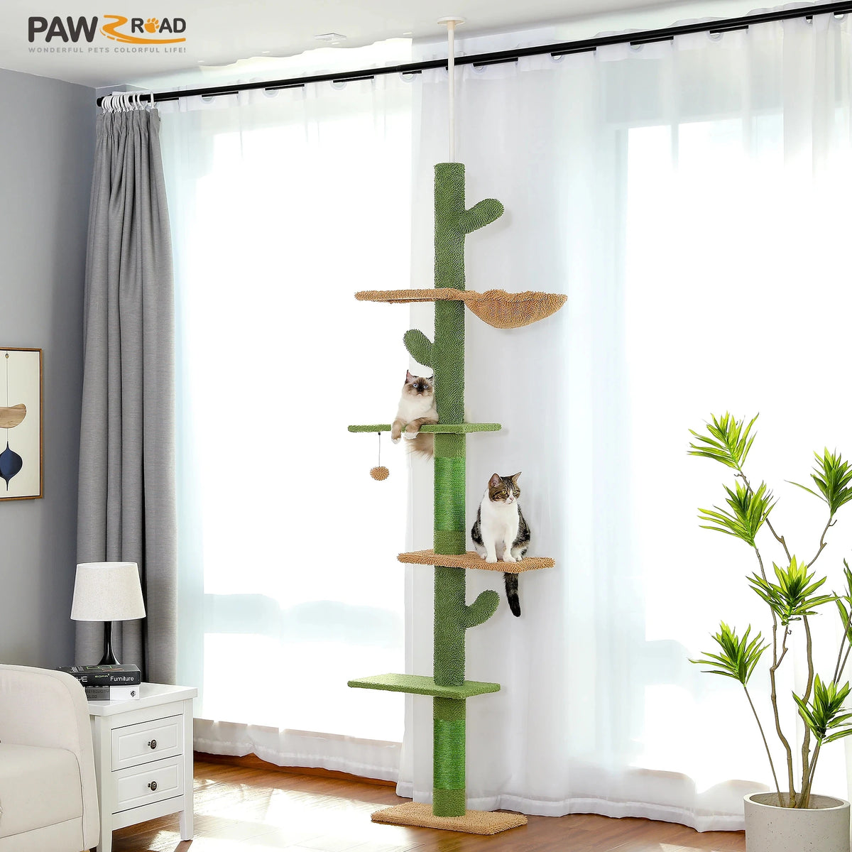 PAWZ Road 5 Tier Indoor Cat Climbing Tower With Hammock