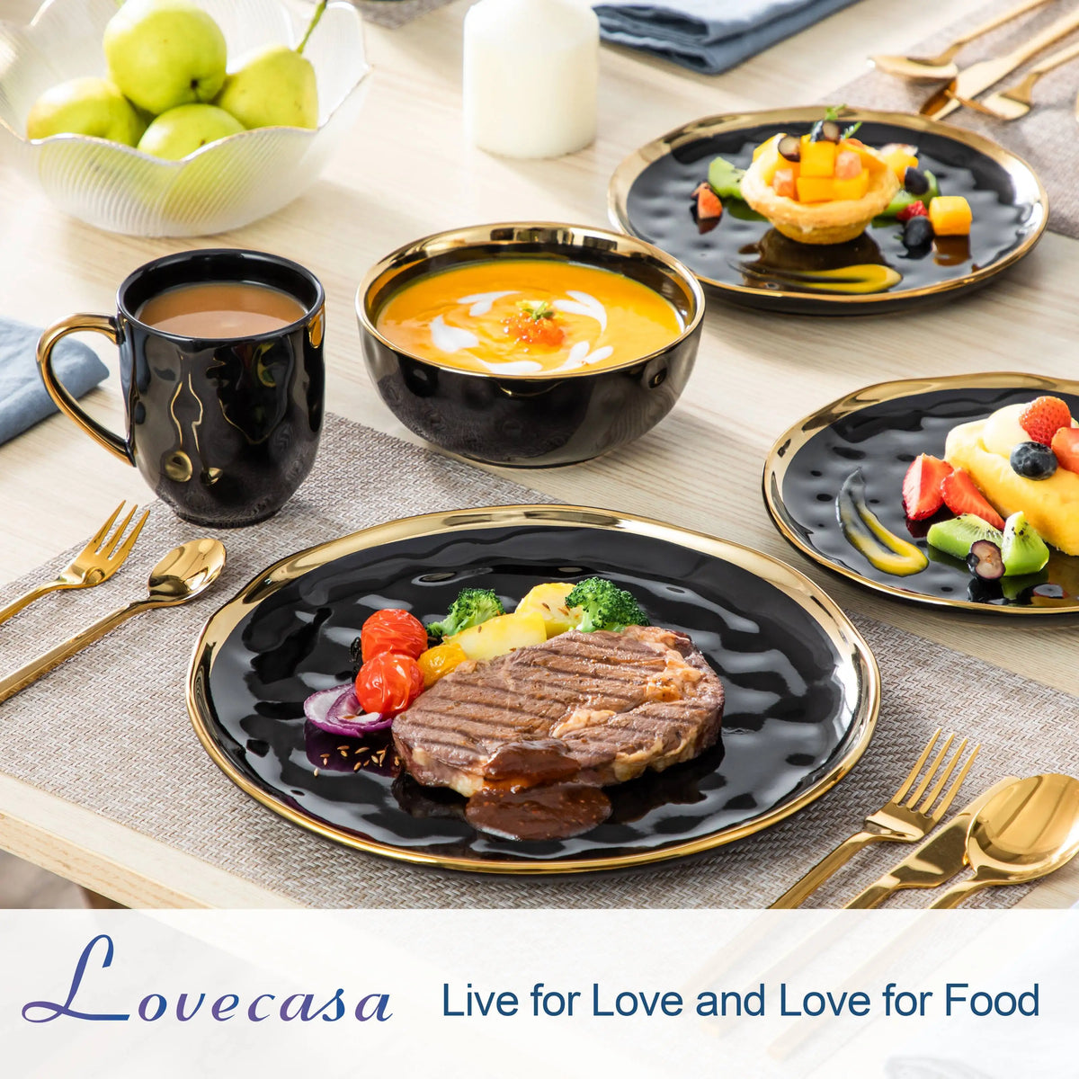 Malacasa Ceramic Dinnerware Set With Plates And Cups