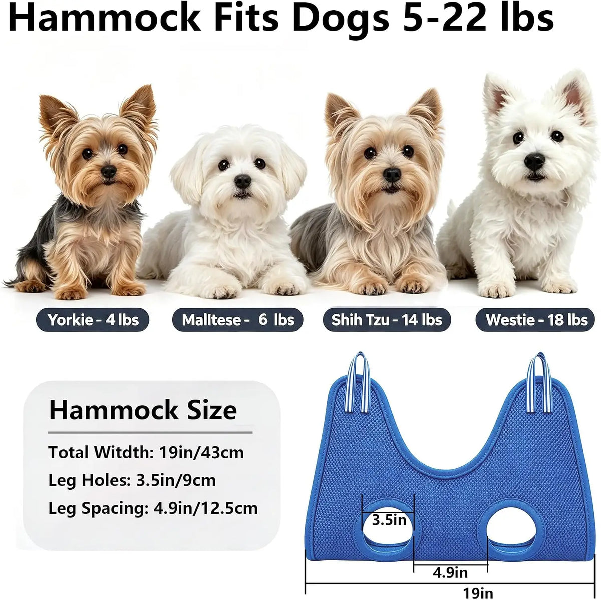 Adjustable Table Clamp Pet Grooming Hammock With Safety Sling
