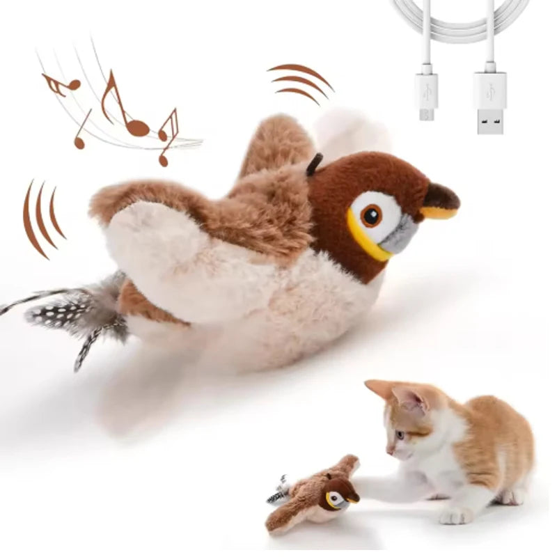 Interactive Rechargeable Chirping Flapping Plush Bird Toy
