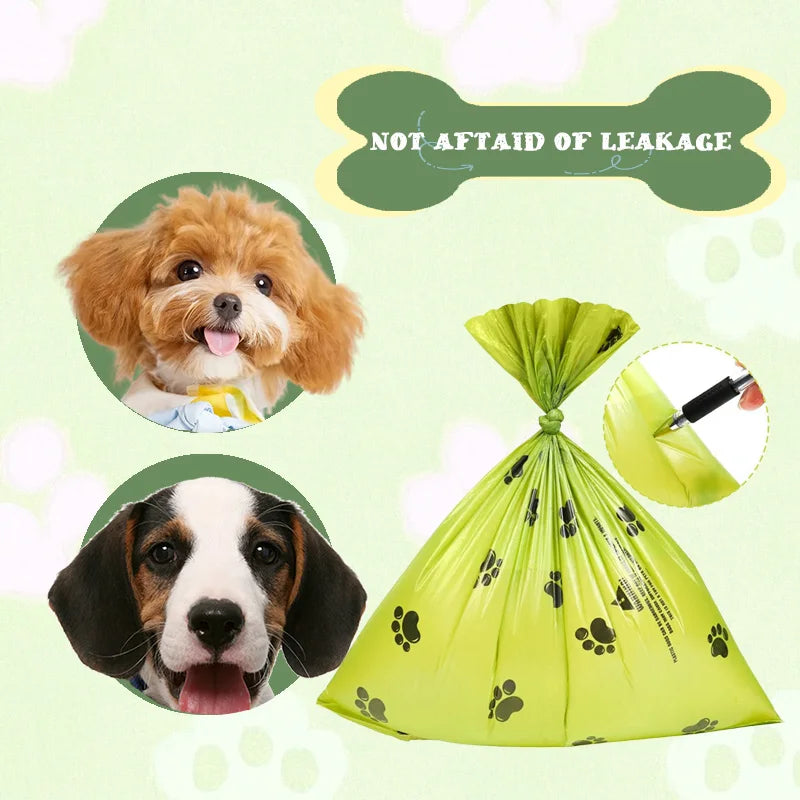 Extra Thick Leak Proof Paw Print Dog Waste Bags Ten Pack