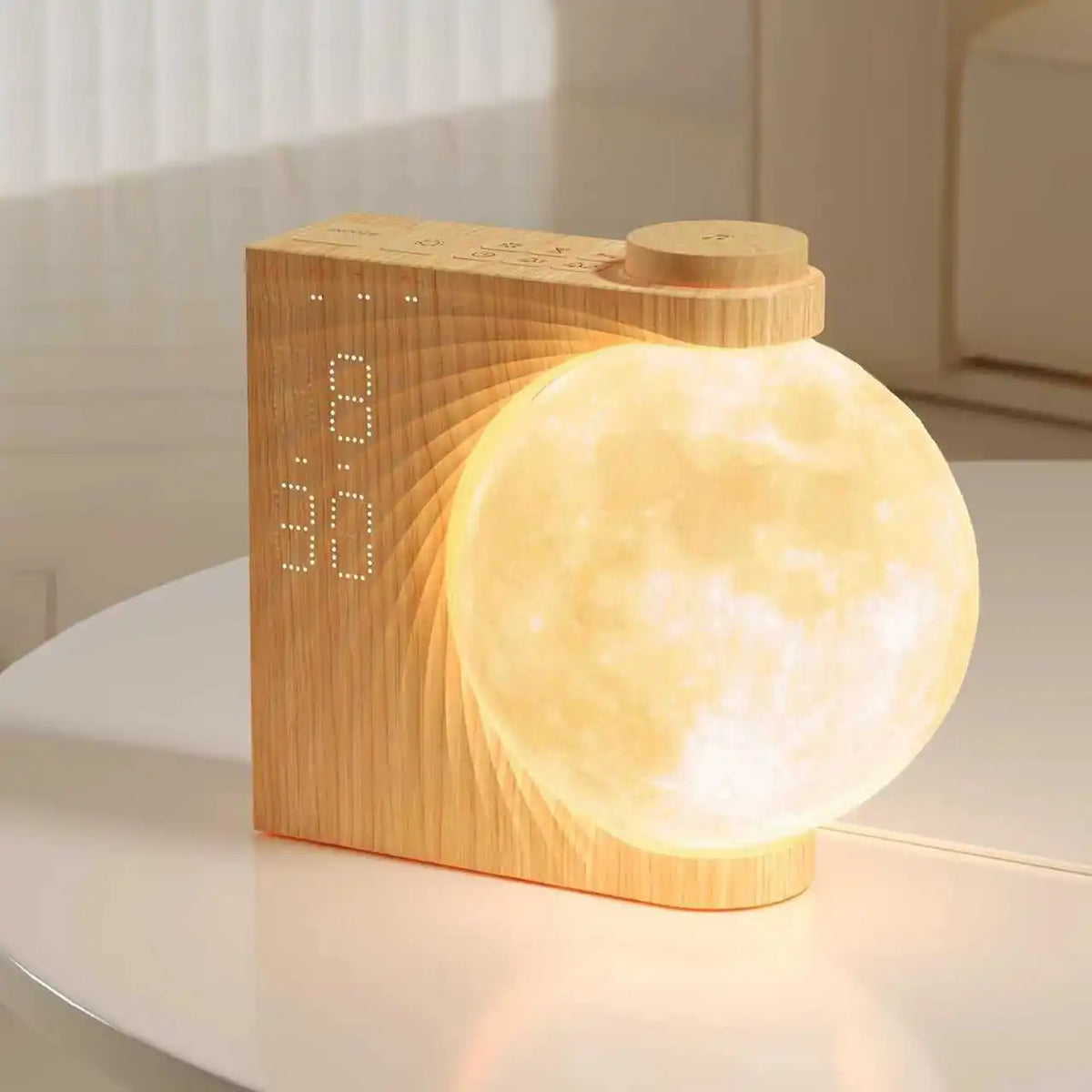 Reteyung Moon Lamp Sunrise Alarm Clock With White Noise Timer