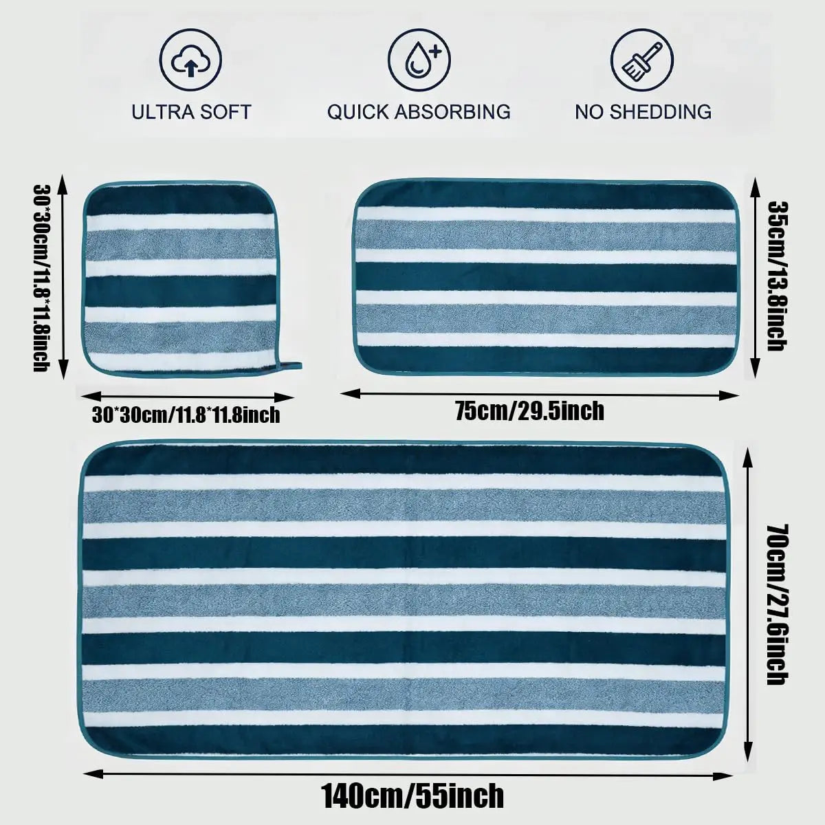Luxurious Bath Towel Set Featuring Quick Dry Absorbent Plush Comfort