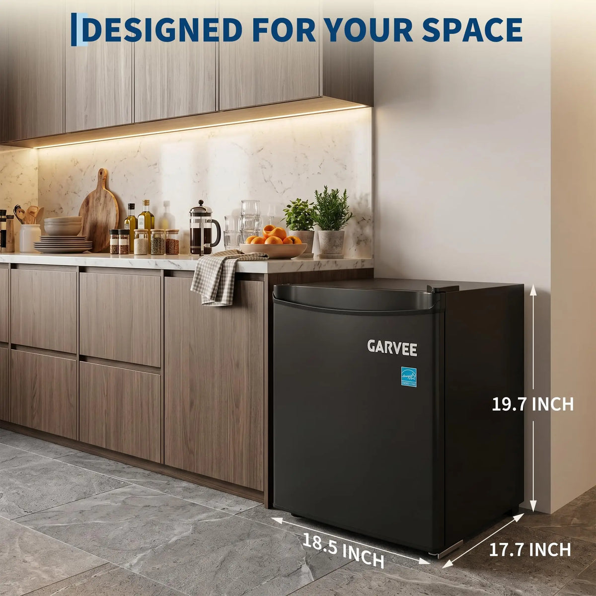 Compact Single Door Refrigerator With LED Shelves And Automatic Defrost