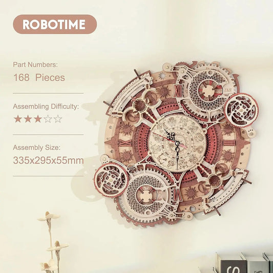 Robotime Wooden Musical Wall Clock 3D DIY Puzzle Kit