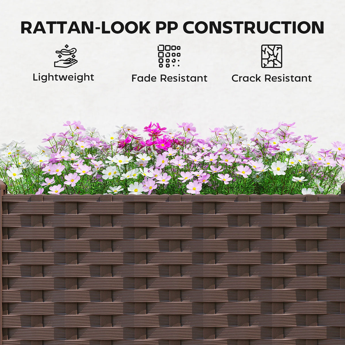 Outsunny Modular Plastic Self Watering Raised Garden Planter