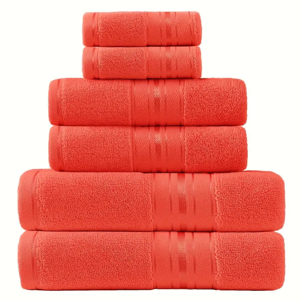 Premium 6 Piece Cotton Bath Towel Set For Daily Use