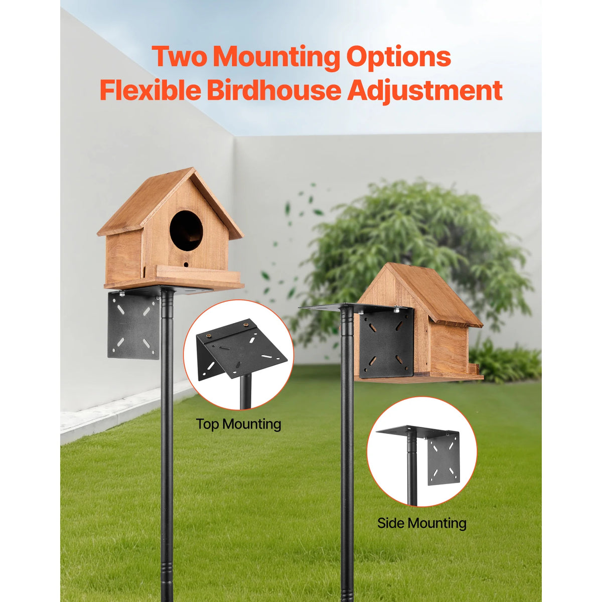 SucceBuy Wild Bird Feeder Stand Pole With Hanging Hooks