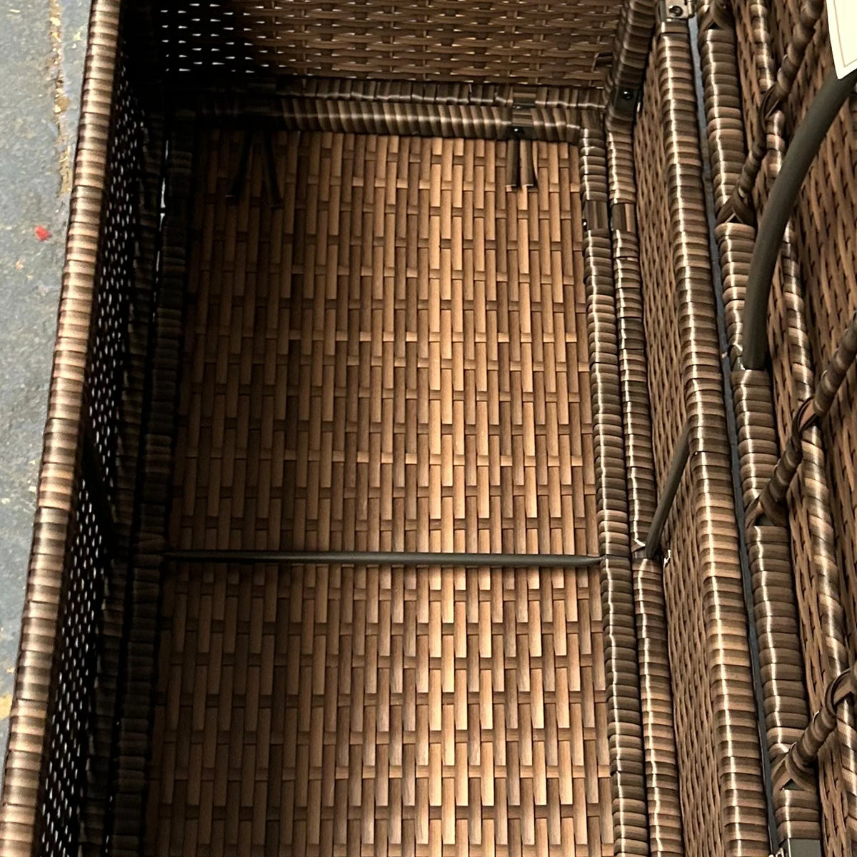 Outsunny Pe Rattan Wicker Storage Bench For Outdoor Patio