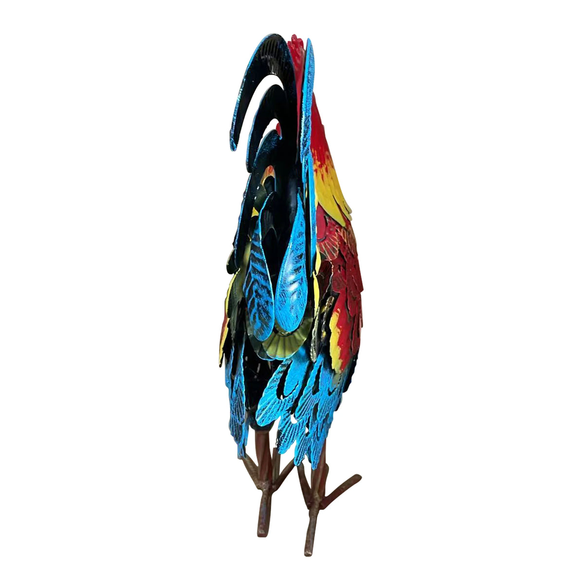 Wrought Iron Rooster Garden Statue For Farmhouse Lawn And Patio