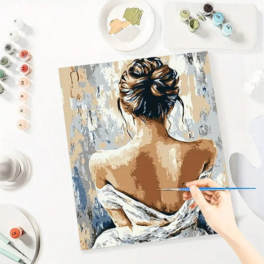 Girl Paint By Numbers Canvas Art Kit DIY Craft Home Decor
