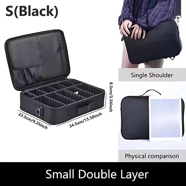 Waterproof Oxford Travel Makeup Bag With Ample Cosmetic Storage