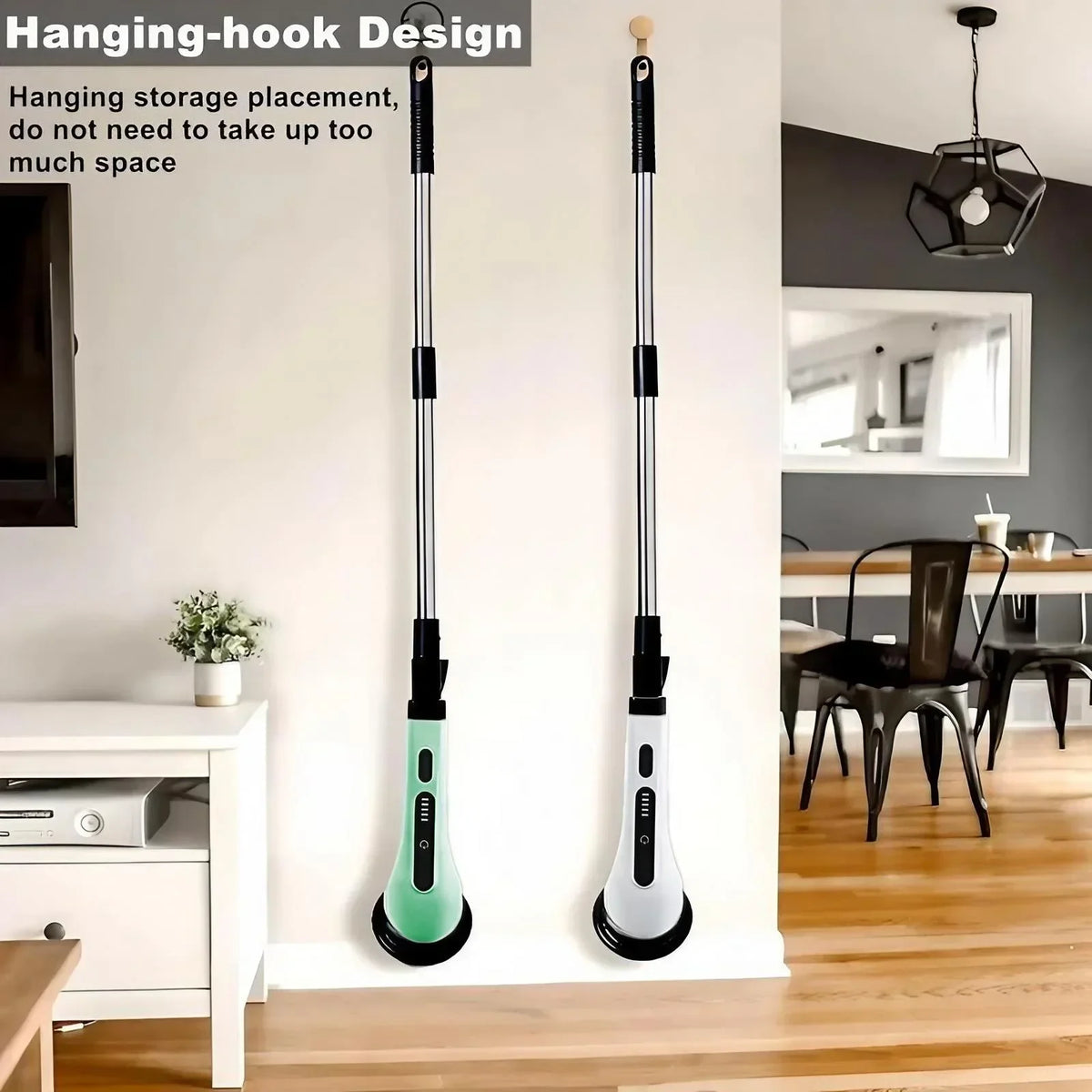 Rechargeable Cordless Spin Scrubber With Extendable Handle