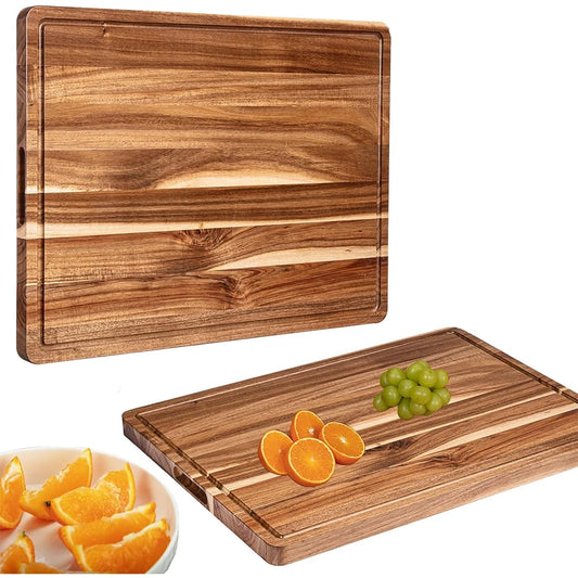Twister.Ck Reversible Wood Cutting Board With Juice Groove