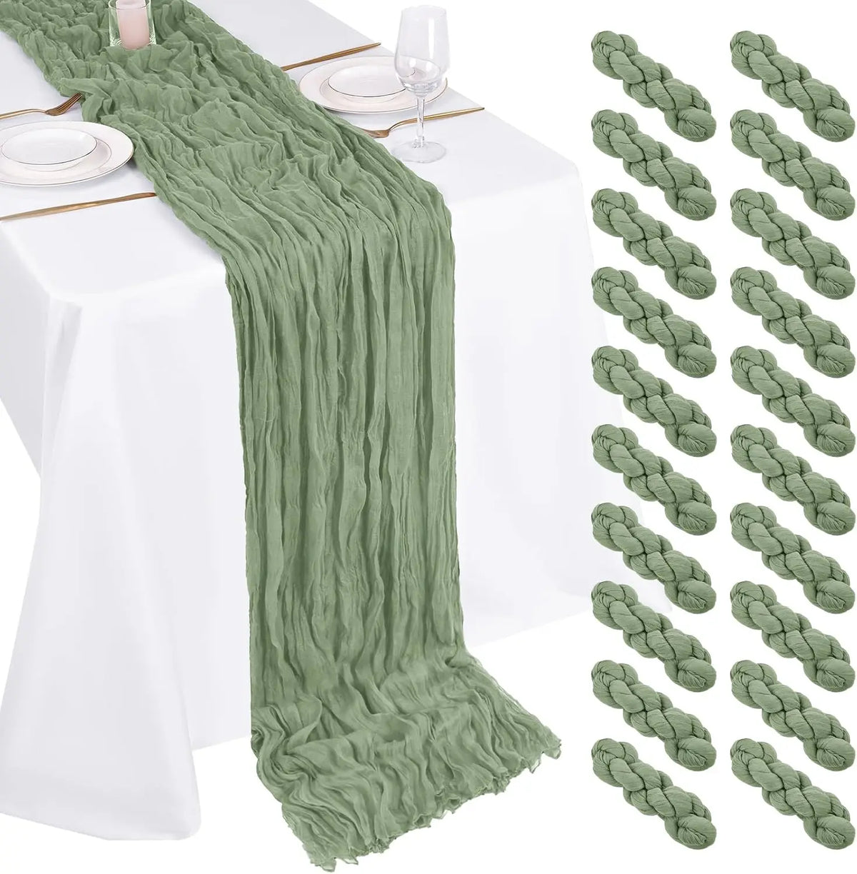 Cheese Cloth Gauze Table Runner For Wedding Reception Decor
