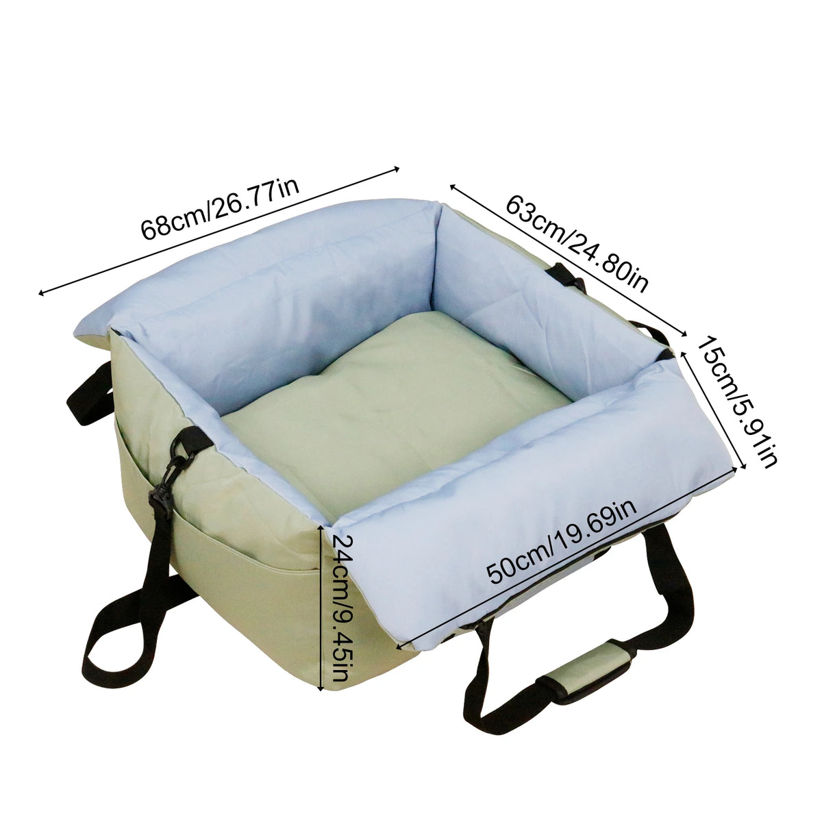 Borwart Portable Dog Car Seat With Safety Belt And Removable Cover