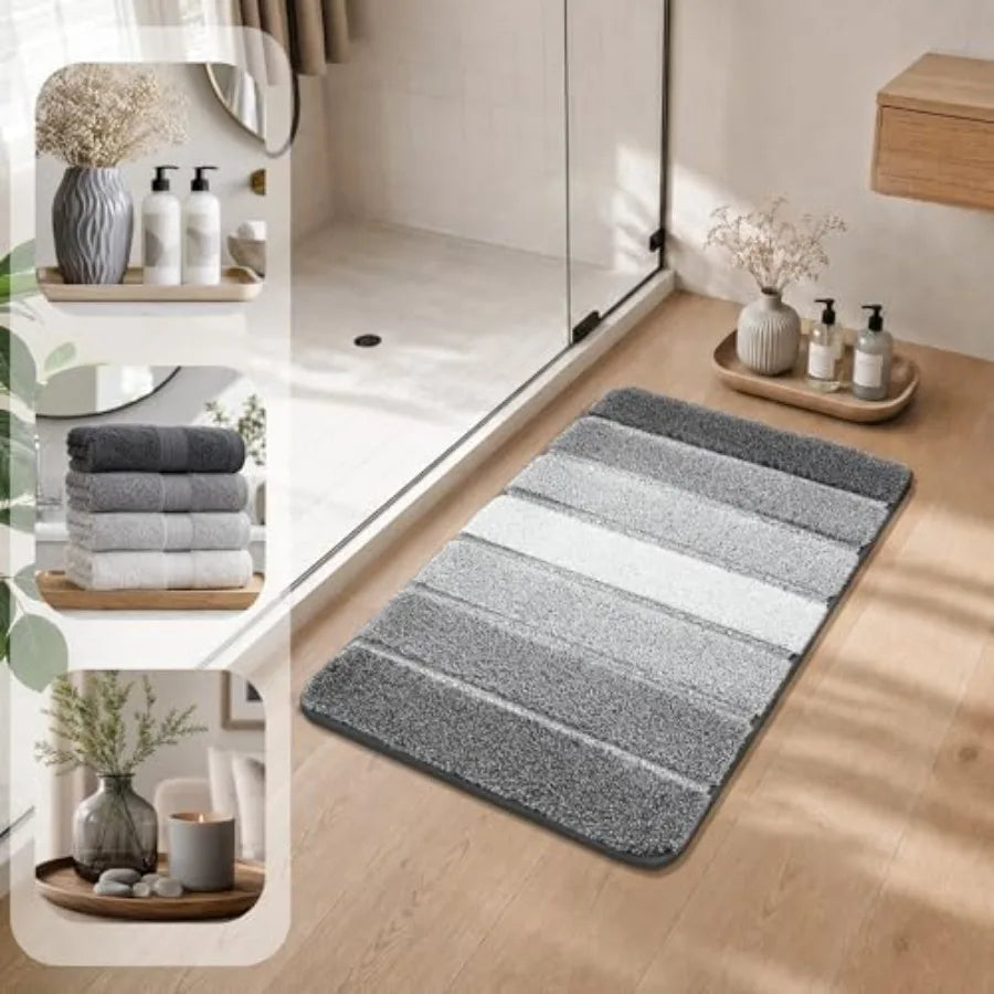 Ultra Soft Absorbent Non Slip Bath Mat Machine Washable Shaggy Rug