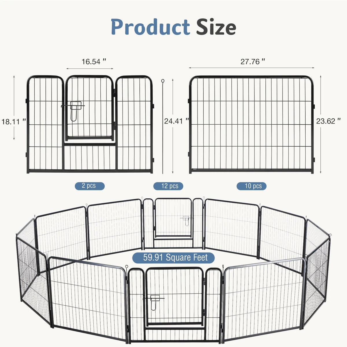 JHK Foldable Metal Dog Playpen for Indoor and Outdoor Exercise