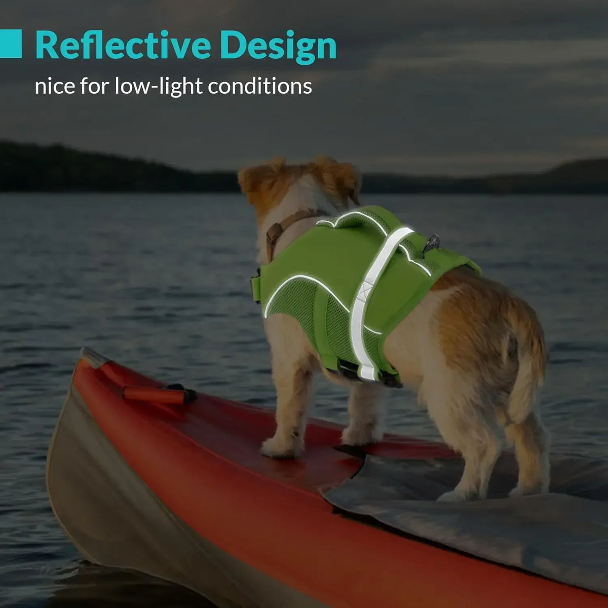 Durable Dog Life Jacket With Safety Handle And Reflective Vest