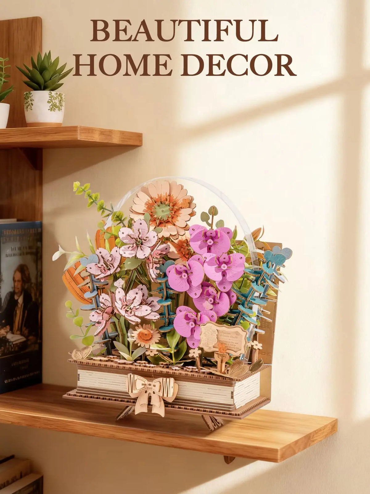 Rolife 3D Wooden Blooming Book Puzzle Kit For Gift Lovers