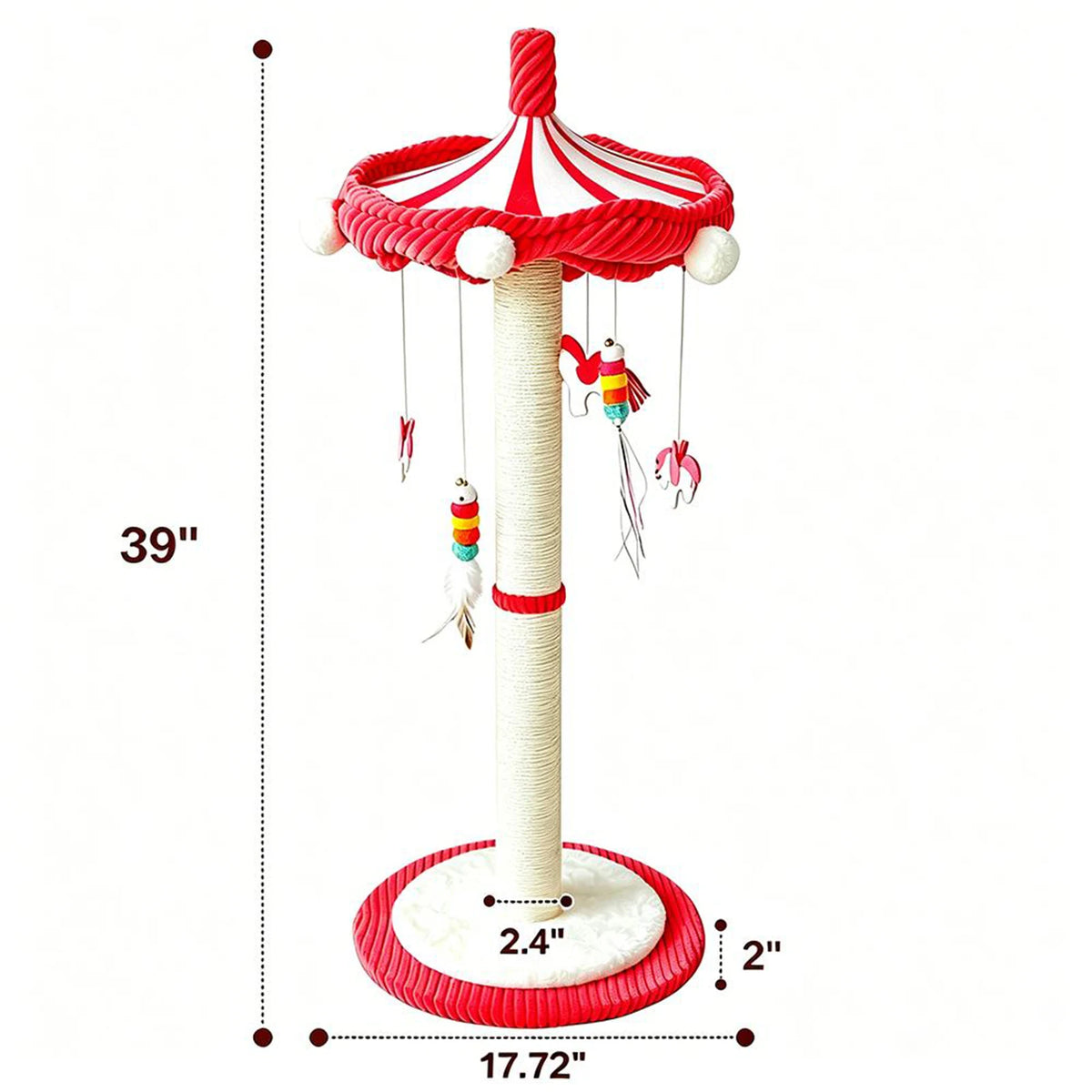 CWV Carousel Cat Scratching Post Featuring Rotating Interactive Toys