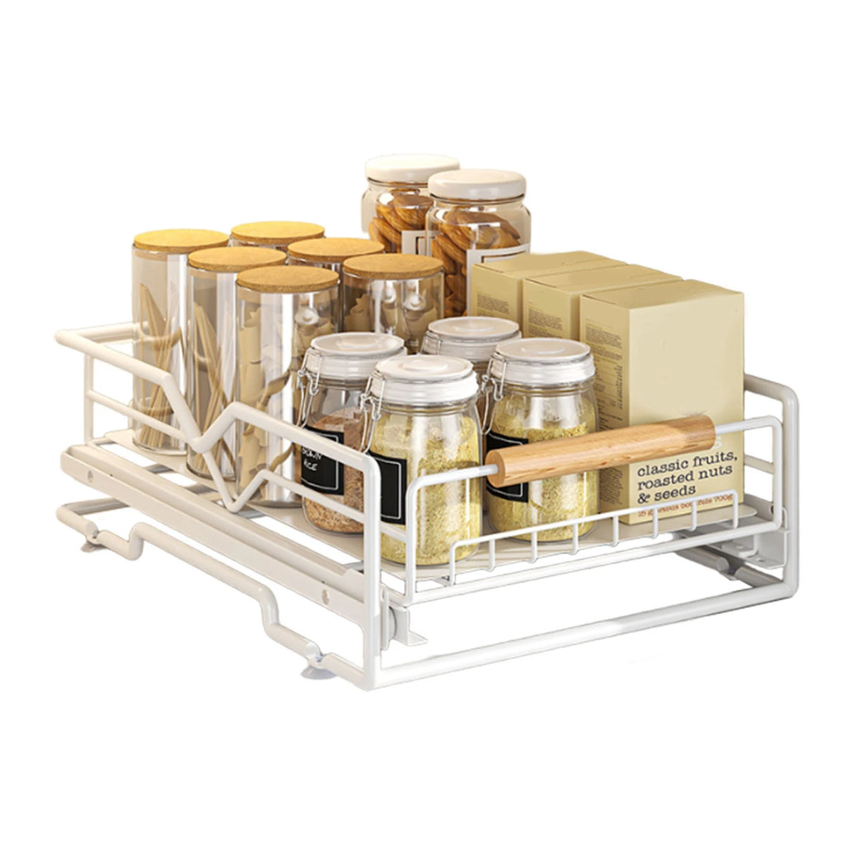Iron Under Sink Slide Out Cabinet Organizer With Drain Tray