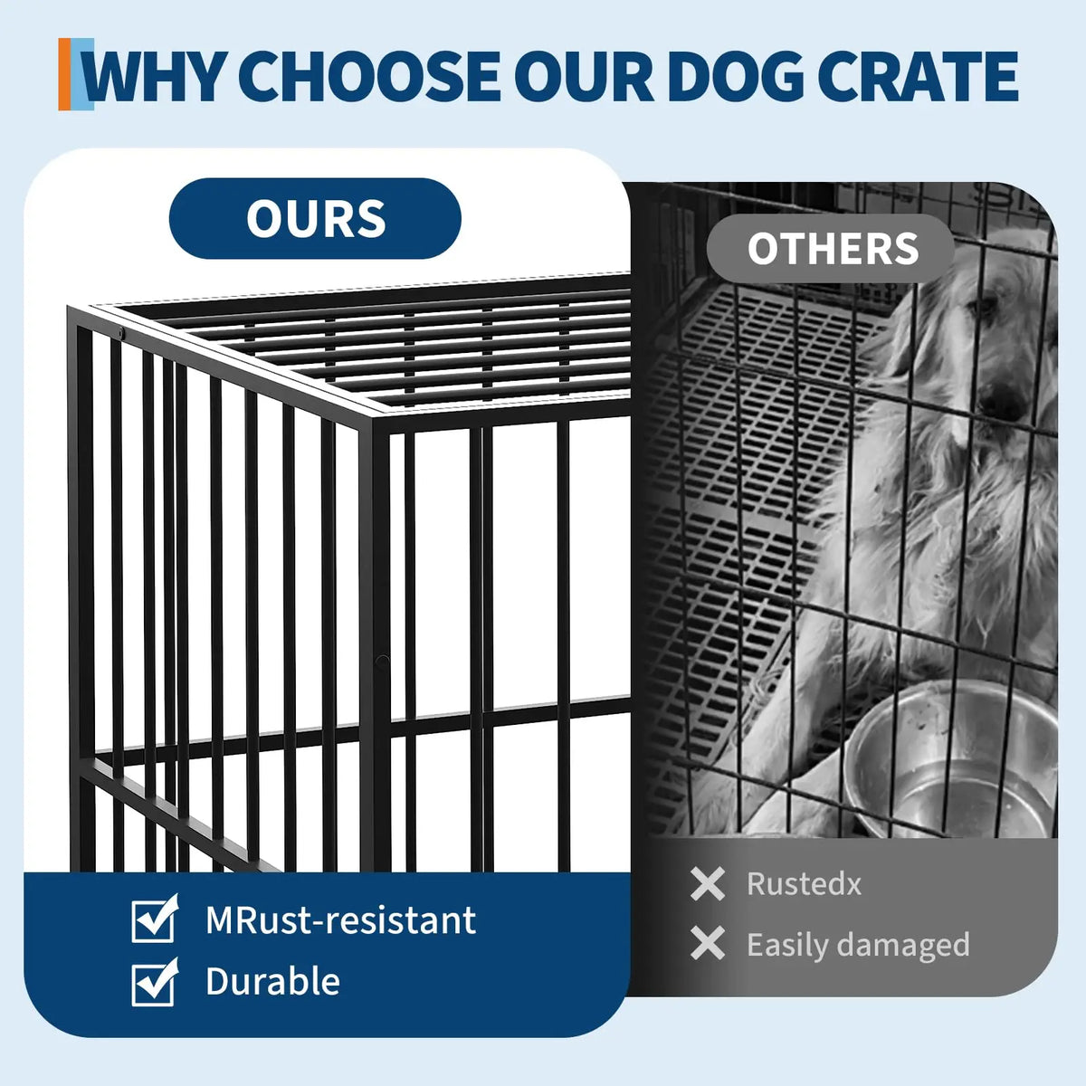 Anixol Heavy Duty Stainless Steel Dog Crate With Lockable Wheels