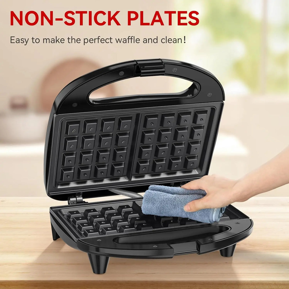 Ostba Belgian Waffle Maker with Indicator Lights and Nonstick Coating