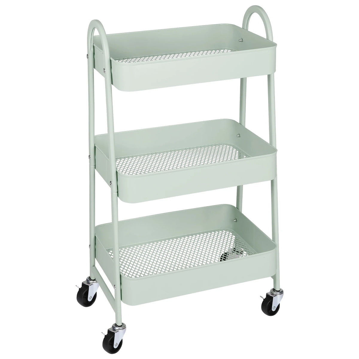 Jhk Three Tier Rolling Storage Cart With Secure Locking Wheels