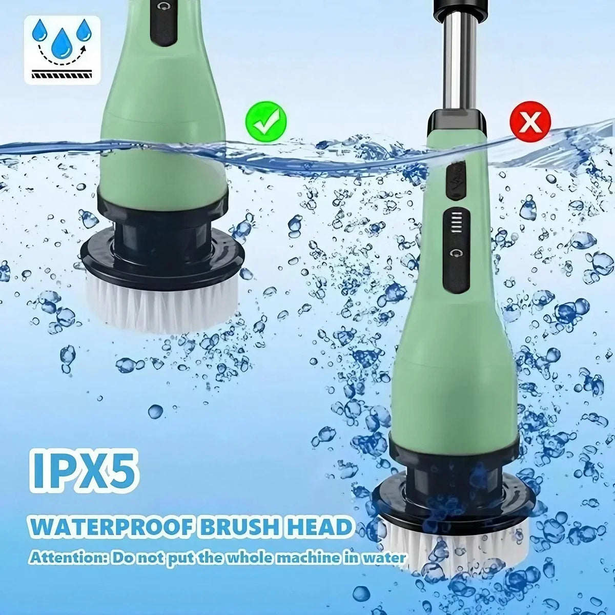 Rechargeable Cordless Spin Scrubber With Extendable Handle